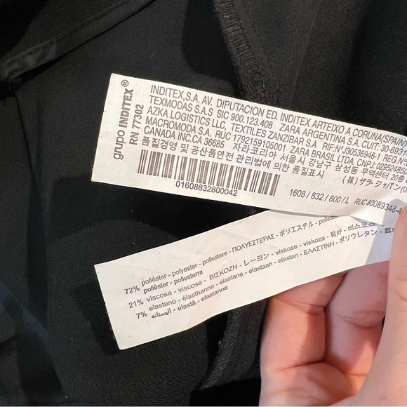 ZARA - High Waisted Darted Black Trouser Pant with Side Pockets - Picture 11 of 14